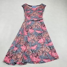PRADA Dress Floral Silk Belted Sleeveless Long Length W4915