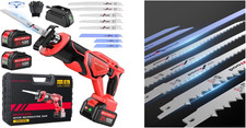 Powerful Cordless Reciprocating Saw with 16 Versatile Blades for All Cuts