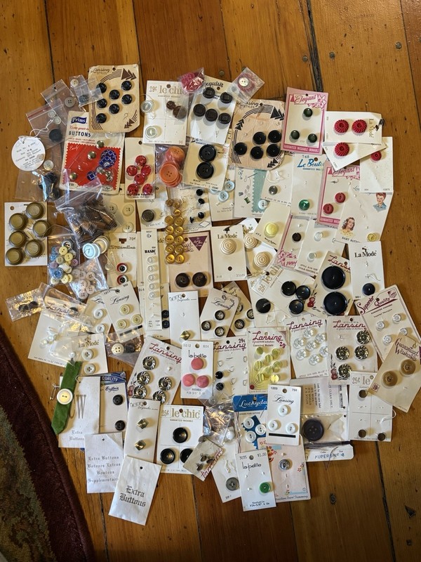 Vintage Lot Of Old Buttons On Cards New Old Stock