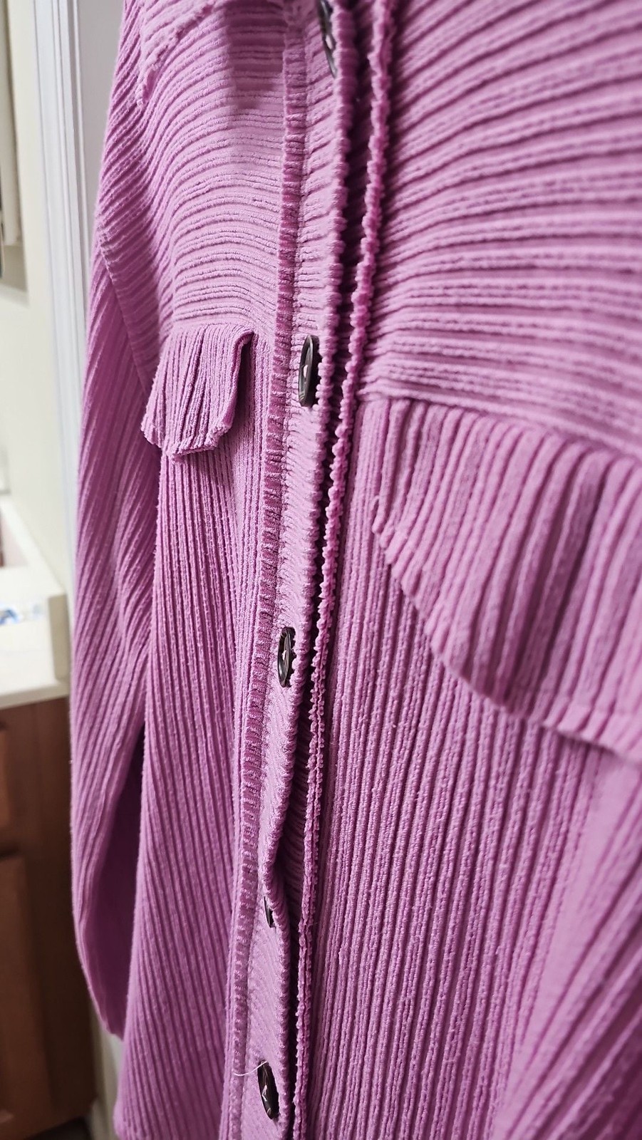 Hailey & Co Ribbed Button Down Shacket Jacket in … - image 6