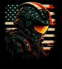 Futuristic USA Space Pilot Astronaut Mens Light Cotton T-Shirt
