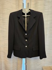 Halston Black Tailored Blazer Size 12 Minimalist Classic Workwear