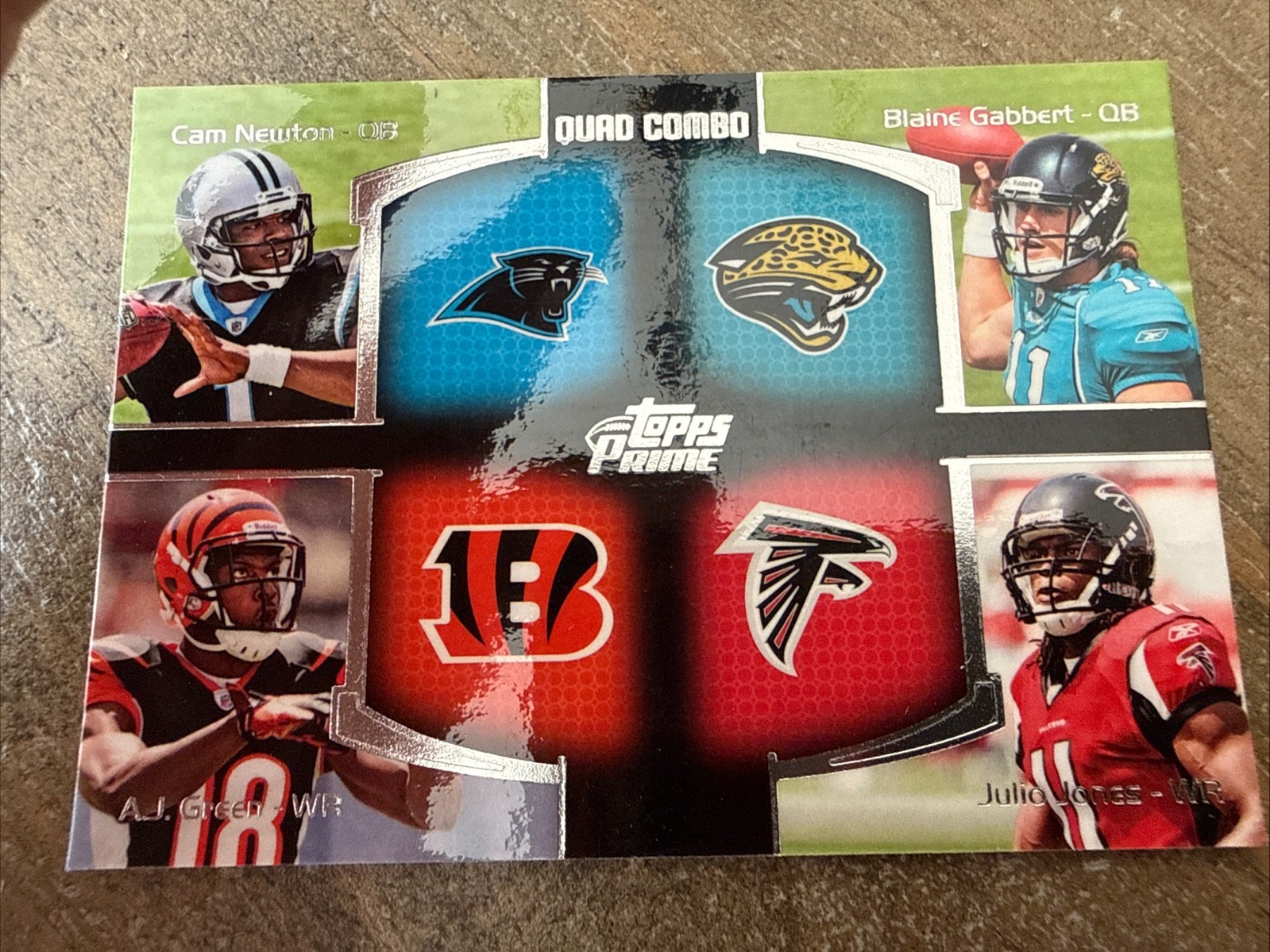 2011 Topps Prime -Quad Combo A.J. Green, Julio Jones, Randall Cobb #QC-GJCH (RC)