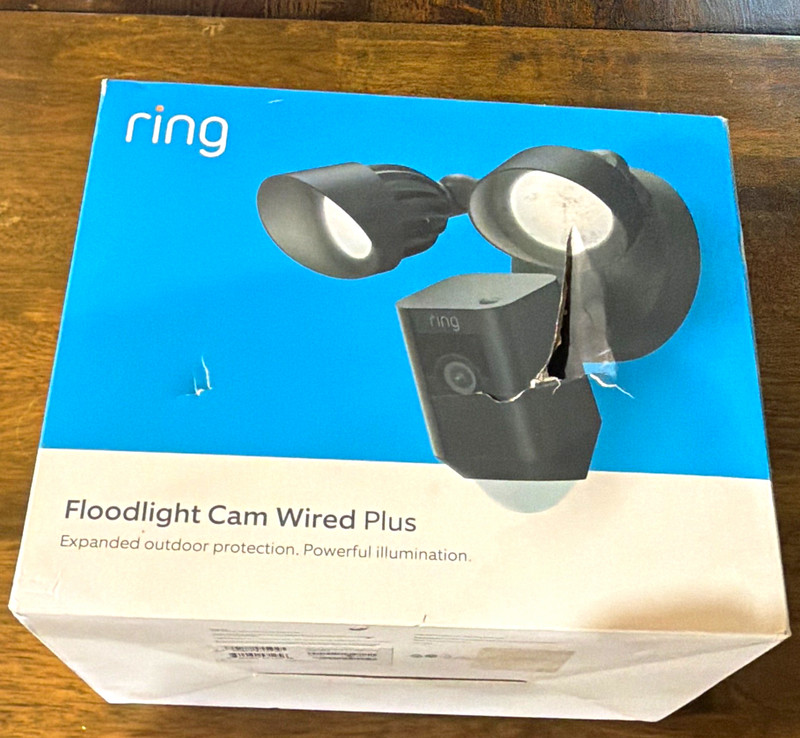 Ring Floodlight Cam Wired Plus Black 1080p Wi-Fi Alexa Night Vision 2-Way