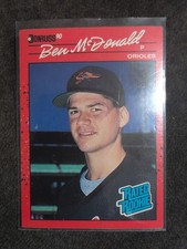 1990 Donruss Ben McDonald #32 Rated Rookie (RC) Orioles Baseball Card. rookie card picture