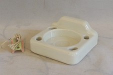 Vintage Porcelain Toothbrush/ Glass Holder with Original Hardware