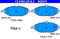 ATE Bremsbelagsatz Scheibenbremse 13.0460-2610.2 FüR Mercedes W213 CLS S213 W205