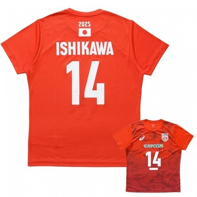 アシックス JAPAN バレーボール シャツ ASICS Japan National Volleyball Team Ishikawa #14 2025 Official