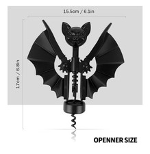 Goth Wine Opener Black Bat Design Unique Gothic Gift for Him or Her