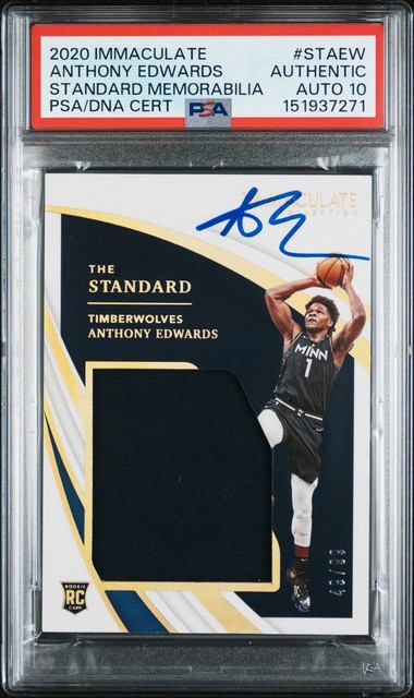 Anthony Edwards 2020 Panini Immaculate Rookie Patch Autographs