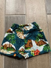 Vintage toddler surf shorts 24 months Hawaii Waterfall 100 Cotton