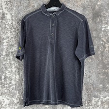 Tommy Bahama Size M Casual Button Polo Shirt Gray Short Sleeve Collar