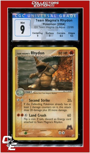 Team Magma's Rhydon graded CGC 9 for sale on eBay