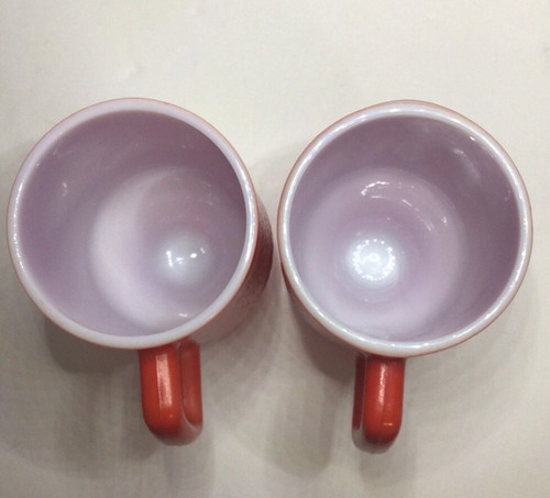 Juego de 2 tazas de pedestal con textura de cáscara roja naranja 10 OZ de colección - Imagen 5 de 12
