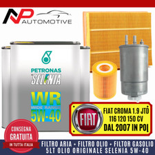 KIT TAGLIANDO FIAT CROMA 1.9 JTD 116 120 150 CV 2007> +5 LT OLIO SELENIA WR 5W40