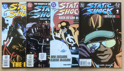 Static Shock Rebirth of the Cool 1 - 4 (2001 DC) Milestone comic, VF- to VF+.