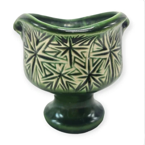 McCoy Planter Atomic Starburst Green / White  Marked MCP 11 USA 1968