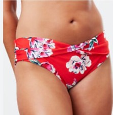 Joules Women's Belle Floral Bikini Bottoms In Red Size UK 16 BNWT