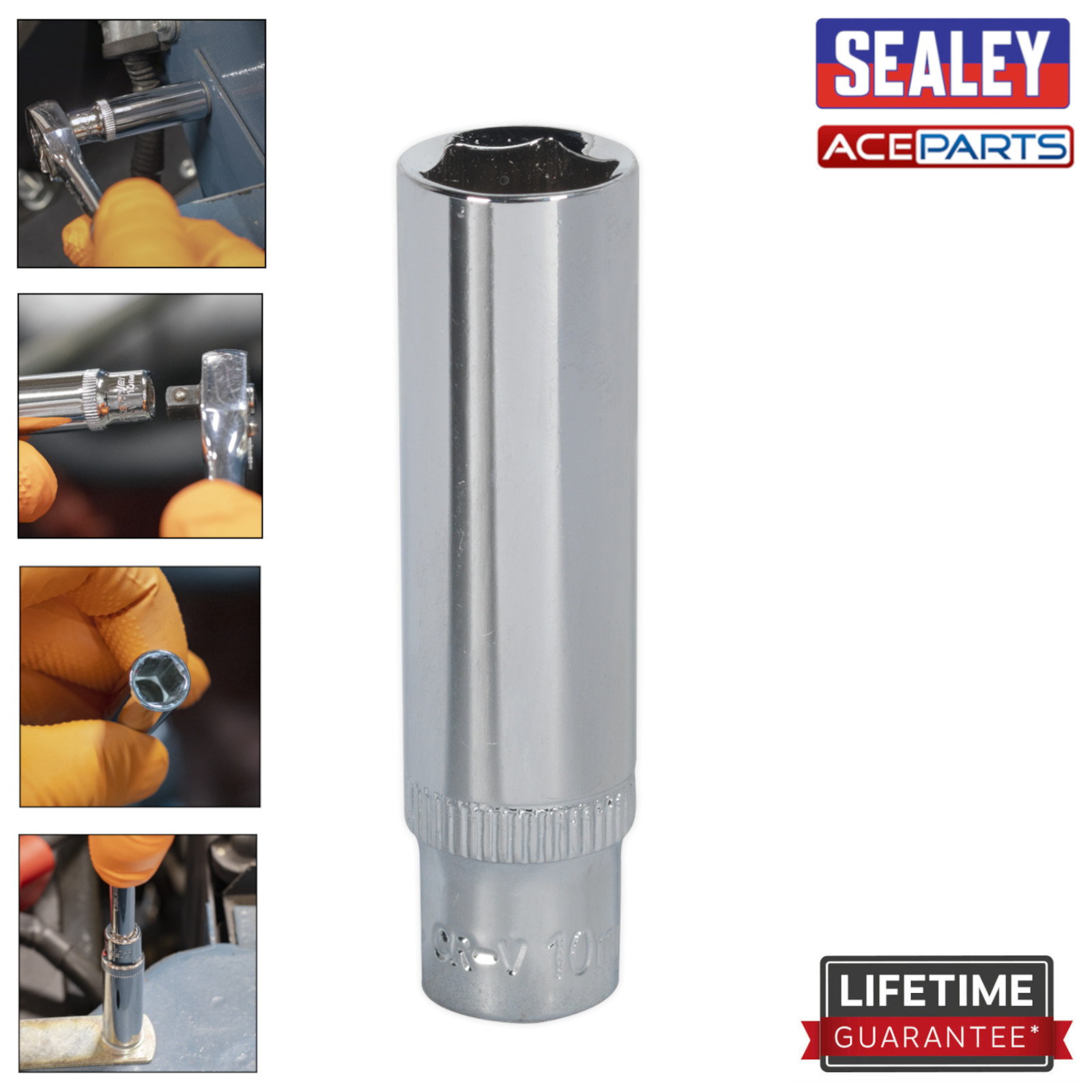 Sealey WallDrive Socket 10mm Deep 1/4" Square Drive Fully Polished Socket Set