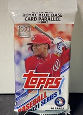 2021 Topps Baseball Fat Pack Series 1 Includes Royal Blue Base Parallel 40 Cards