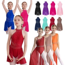 UK Girls Lyrical Contemporary Modern Dance Costume Ballet Leotards Dresses
