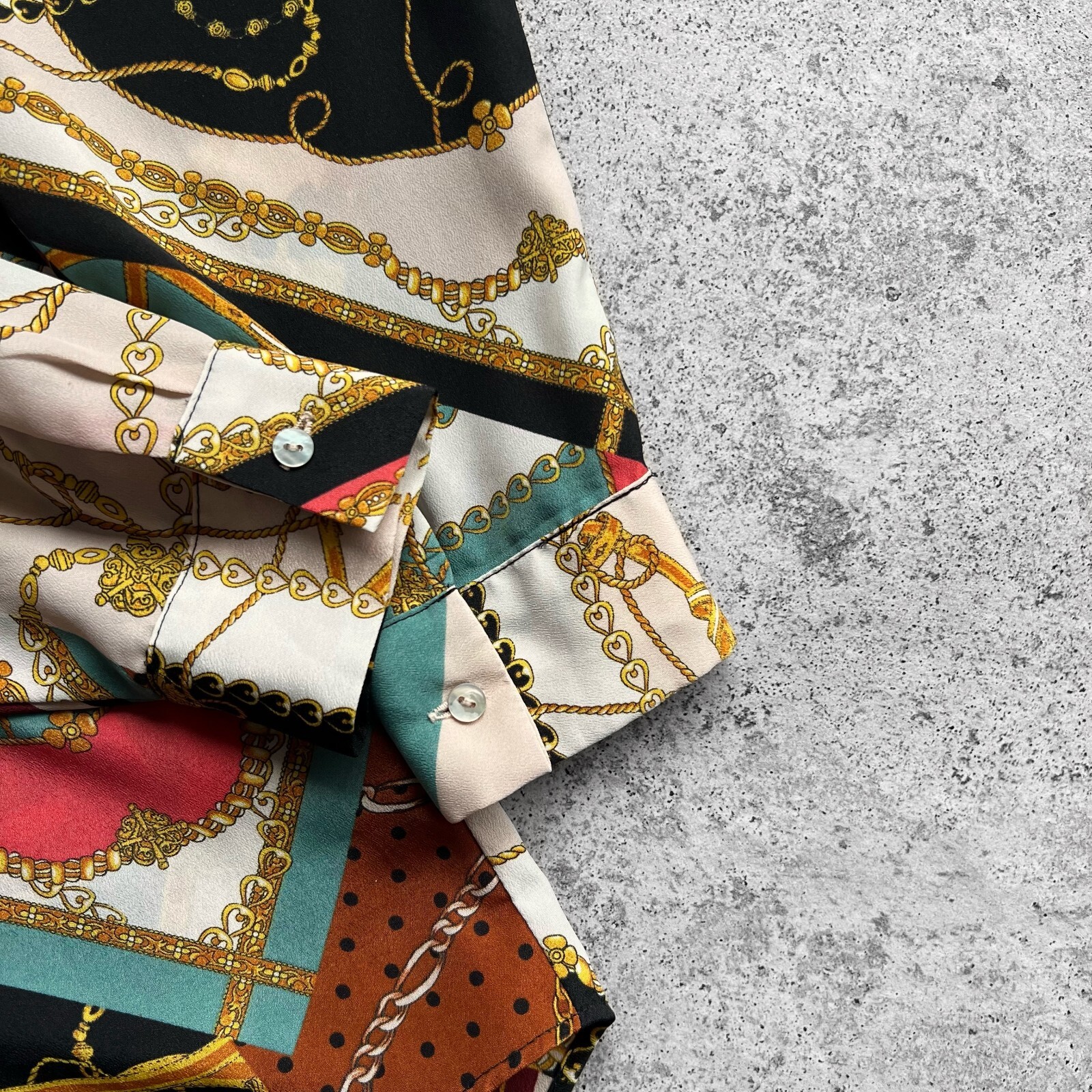 Zara Basic Chain Patchwork Print Scarf Flowing Bl… - image 9