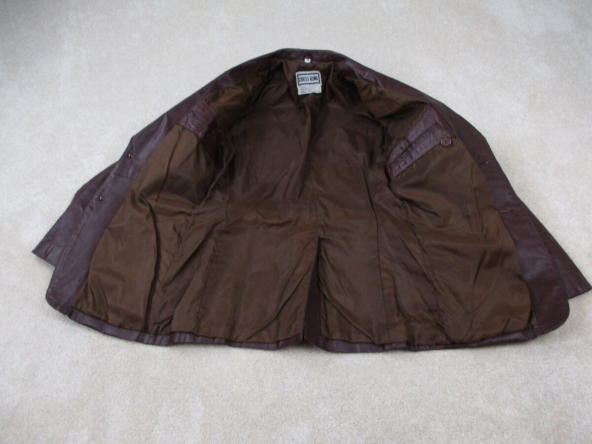 VINTAGE Chess King Jacket Mens 40 Brown Leather Blazer Sport VINTAGE Chess King Jacket Mens 40 Brown Leather Blazer Sport