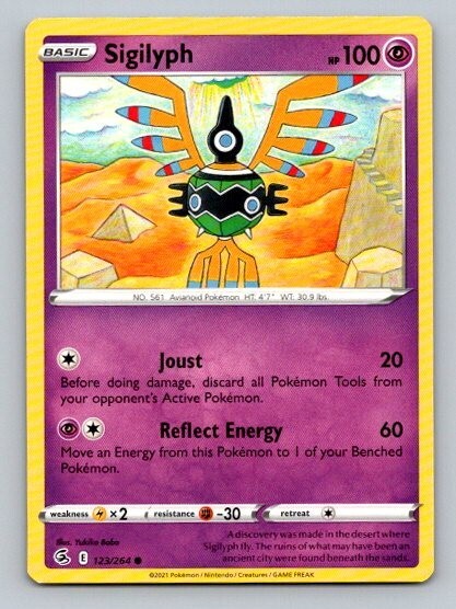 2021 Pokemon Card Fusion Strike Sigilyph 123/264