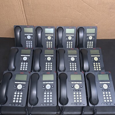 (LOT OF 12) AVAYA 9620 IP Phone VoIP Business Phones (Handsets, Cords & Stands)