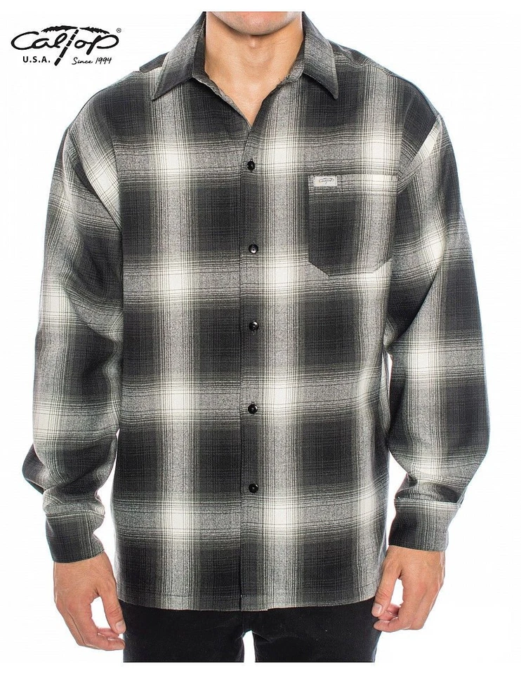 CALTOP OLD SCHOOL FLANNEL VETERANO LONGSLEEVE SHIRT PLAID SM-5X GANGSTER - Image 2 of 4