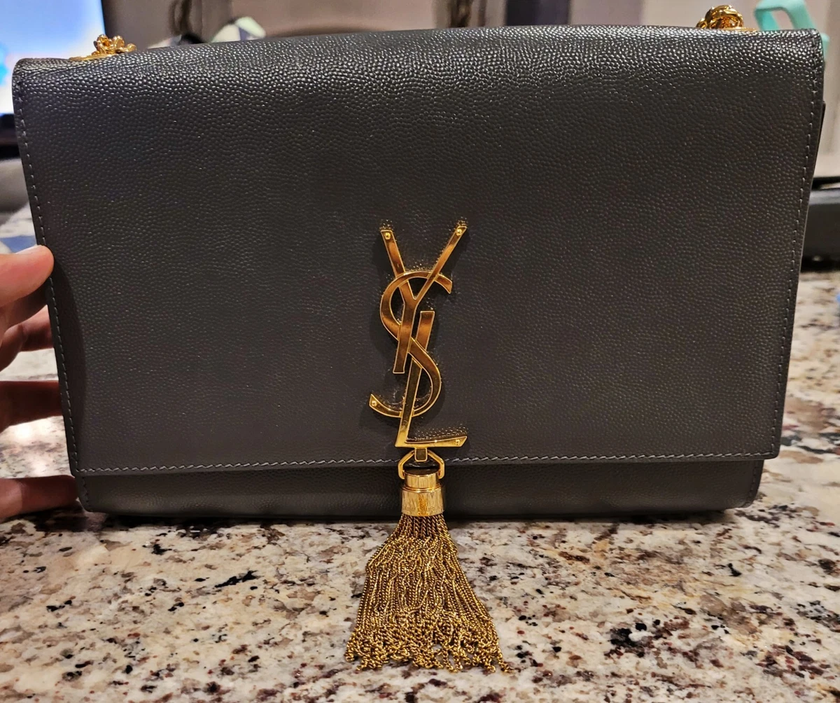 Saint Laurent Small Kate Chevron Suede & Leather Shoulder Bag