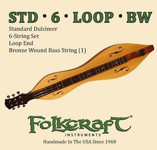 Folkcraft  Mountain Dulcimer String Set, Six String, Loop Ends .011" .011" .013