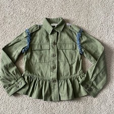 Matilda Jane 435 Moments With You Letterman Jacket Tapestry Green Girls 8