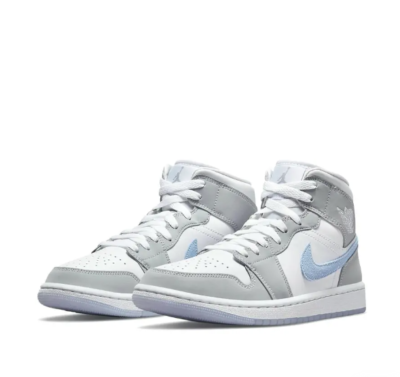 Nike Air Jordan 1 Mid Wolf Grey Aluminum AJ1 Wo Shoes BQ6472
