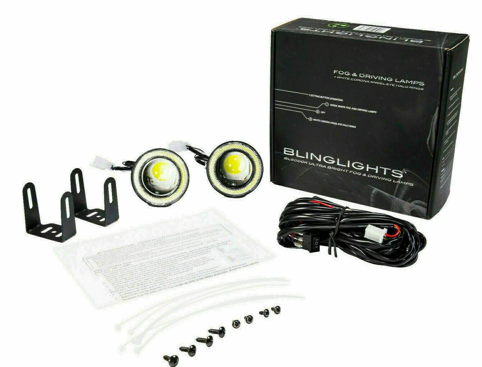 Kit de lâmpadas de neblina LED azul halo olho de anjo luz de direção para 1996-1999 Acura CL  - Imagem 3 de 4