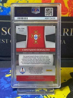 2018 Panini Prizm World Cup #154 Silver Cristiano Ronaldo PSA 9