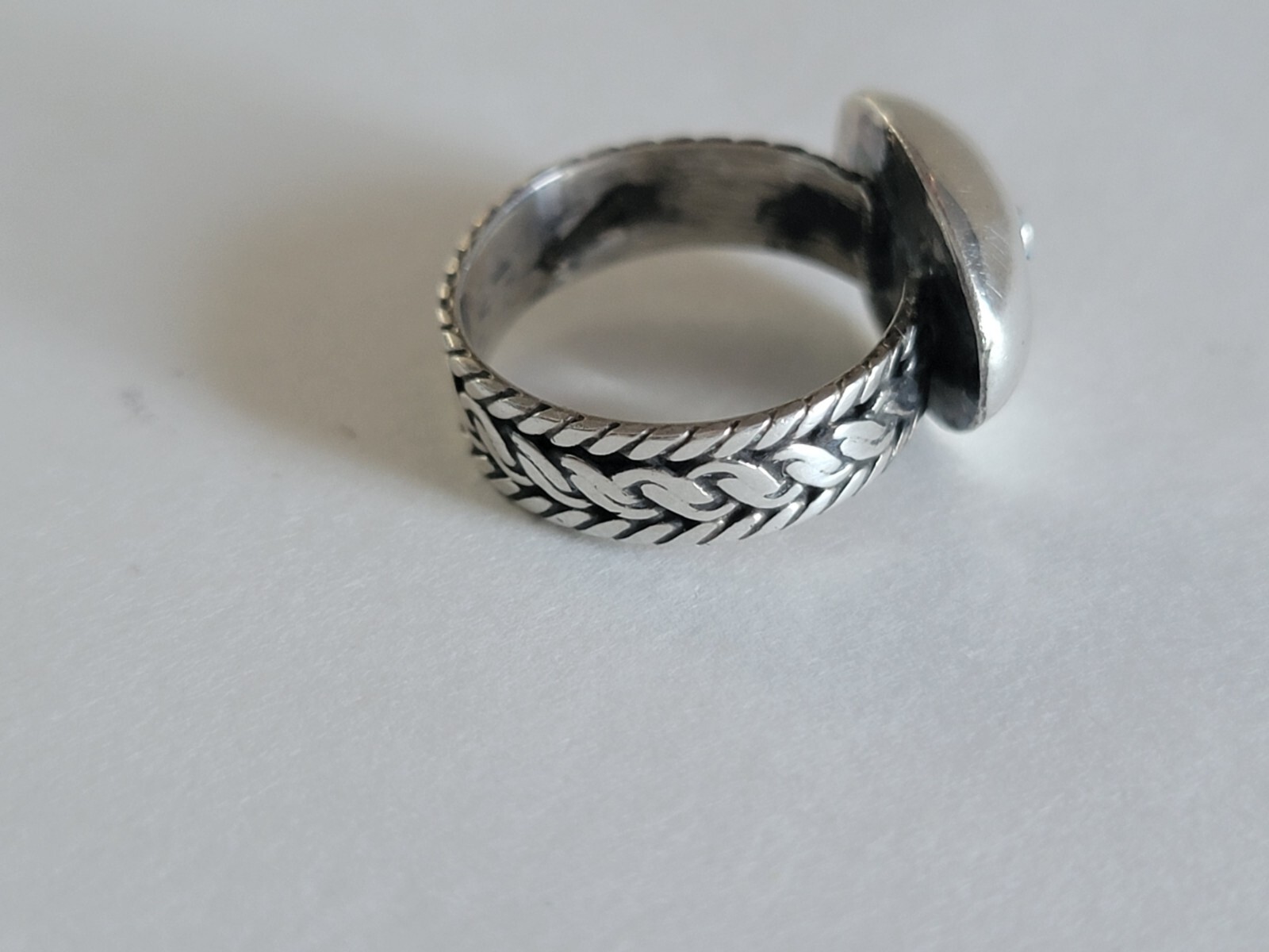 Native American Shadowbox Ring Turquoise 925 Brai… - image 4