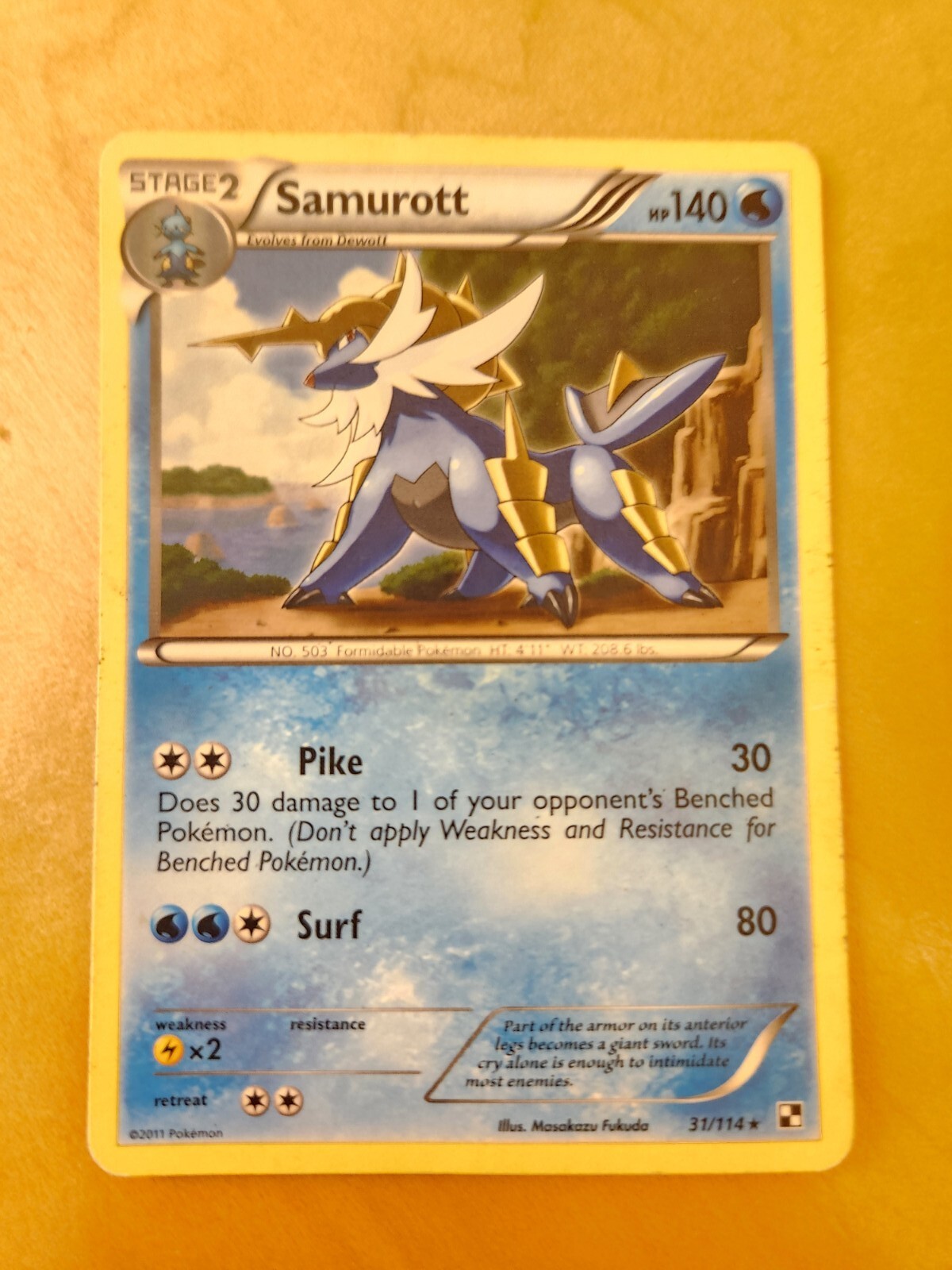 Pokémon TCG Samurott Black and White 31/114 Holo Holo Rare - Near Mint (NM)