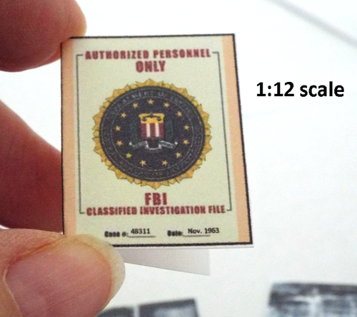 Miniatur - FBI - "KENNEDY ASSASSINATION" Verschwörungsakte - Puppenhaus 1:12 - Bild 3 von 3