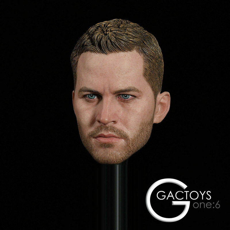 US GACTOYS 1/6 Paul Walker Male Head Sculpt Model For 12" Action Figure Body Toy