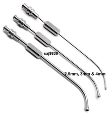 Dental Cannula Sinus Suction Tubes 2.5mm, 3mm & 4mm Surgical Instruments