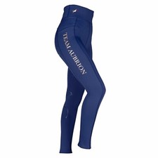 Shires Aubrion Team Winter Riding Tights Navy Supportive Pocket Fleecy Equestria