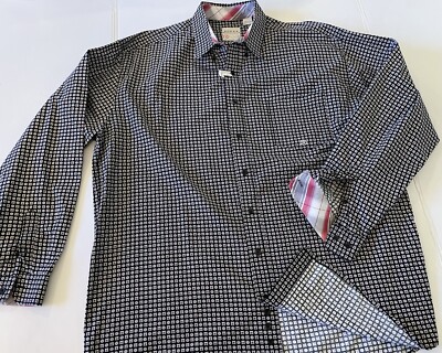 ROPER Crisp Western Shirt Mens 2XL Black Design Button Long Sleeve Cotton