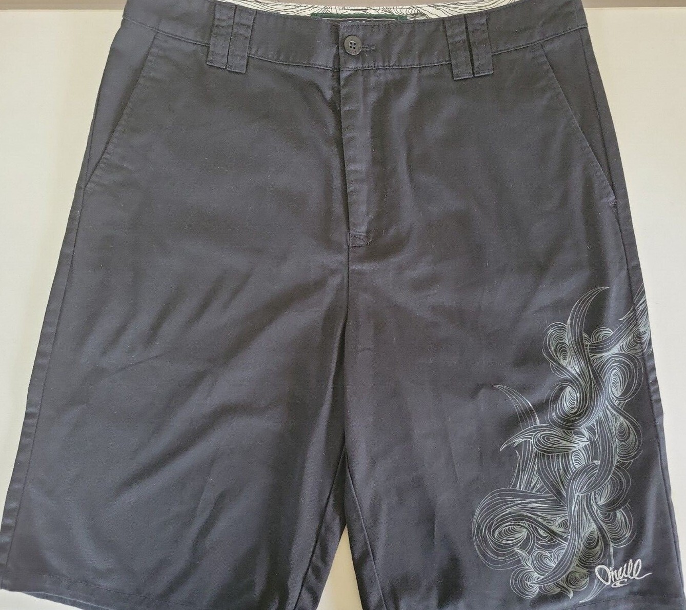 O'neill Black Patterned Flat Front Shorts Men's S… - image 1
