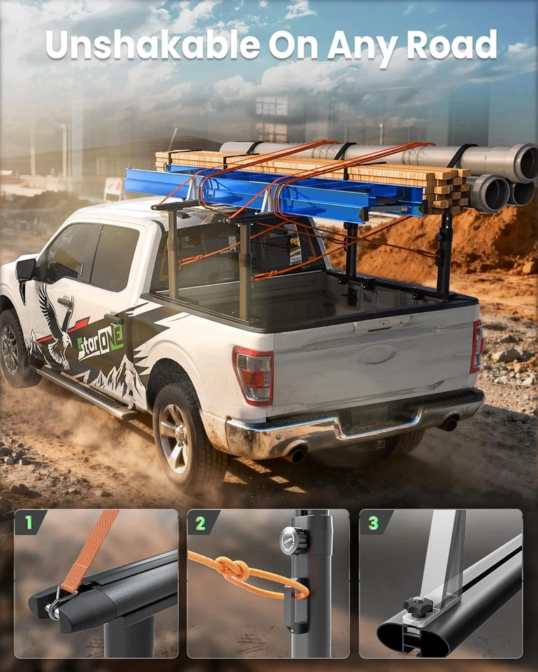 Escalera ajustable de aluminio para camioneta Ford F150/Ram 1500/Silverado, 600 lb Foto 3 de 4