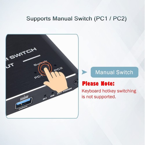 2 in 1 Out 4K Dual Monitor HDMI 2.0 KVM USB Switch USB 3.0 KVM Switch - Afbeelding 10 van 10