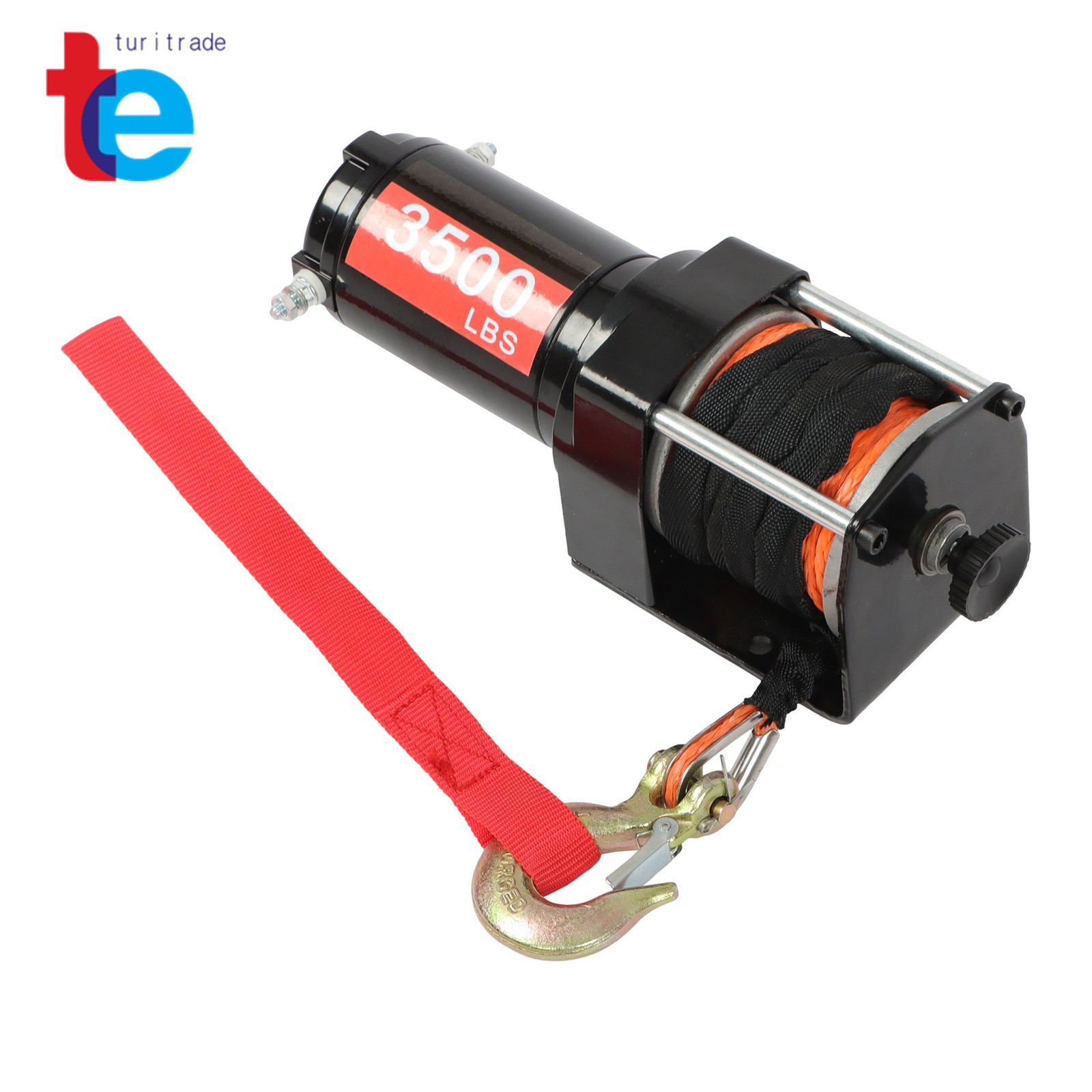 3500lbs Electric Winch 12VDC/1.5HP Copper Motor With 3/16" x 39' Synthetic Rope