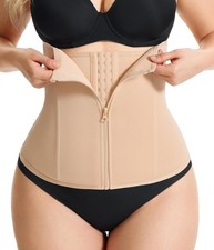 Gotoly Waist Trainer for Women Zipper Corset Shapewear Tummy XX-Large, Beige
