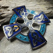 Enamel Celtic Cross Brooch Irish Scottish Welsh Communion Confirmation Cross Pin