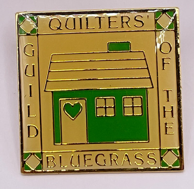 Quilters Guild Of The Bluegrass Pin Brooch Enamel 1'' Jewelry Lexington Kentucky